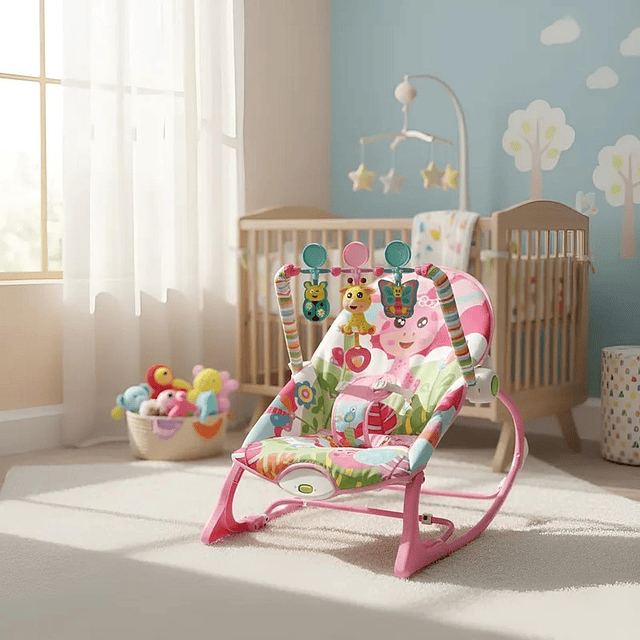 Silla Mecedora Para Bebé Nido C-vibrador Rosada 47