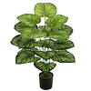 Planta Artificial Arbusto Decorativa Hojas Ralladas 80 Cm 1