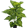 Planta Artificial Arbusto Decorativa Hojas Ralladas 80 Cm 8