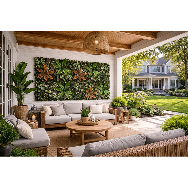 Jardín Muro Vertical Artificial C palmeta Plantas 60x40 cm 13