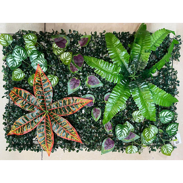 Jardín Muro Vertical Artificial C palmeta Plantas 60x40 cm 19