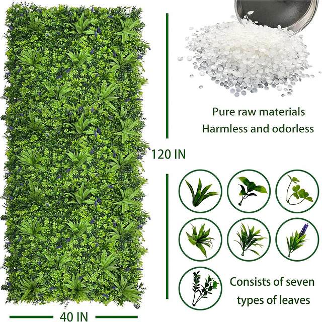Jardín Muro vertical artificial F palmeta Plantas 60x40 cm 7