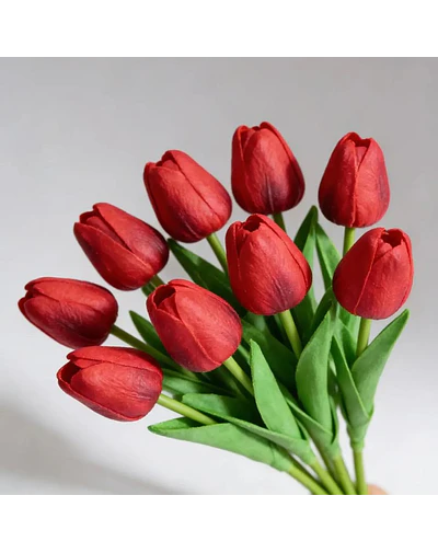 Ramos De 9 Tulipanes Flores Artificiales Decoración Hogar