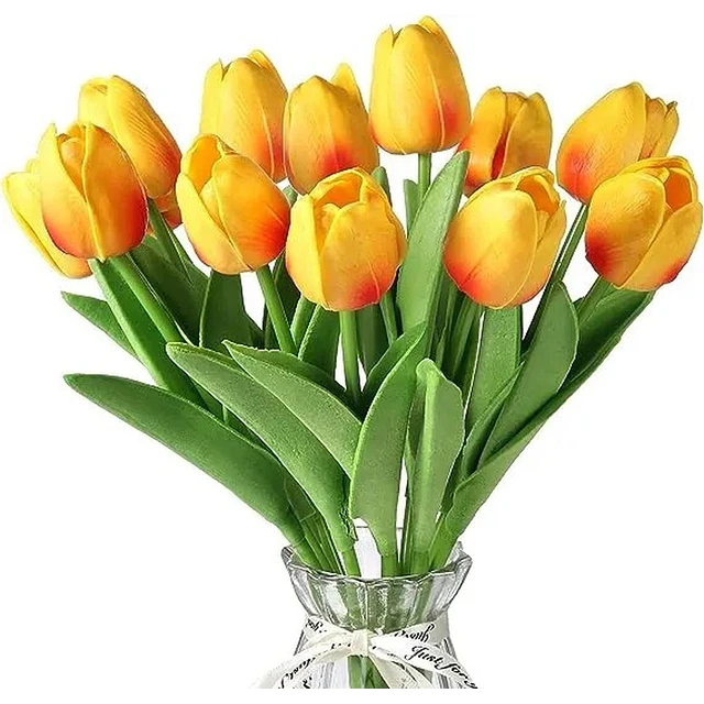 Ramos De 9 Tulipanes Flores Artificiales Decoración Hogar 20