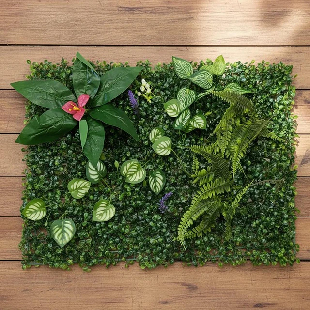 Jardín Muro Vertical Artificial D palmeta Plantas 60x40 cm 18