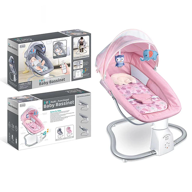 Cuna Bebe Mecedor Eléctrico 3 En 1 Música Silla Mecedora 11