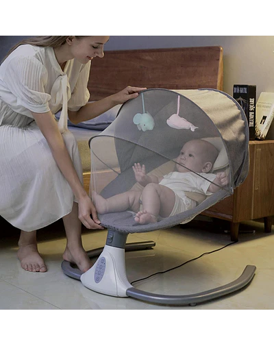 Cuna Bebe Mecedor Eléctrico 3 En 1 Música Silla Mecedora