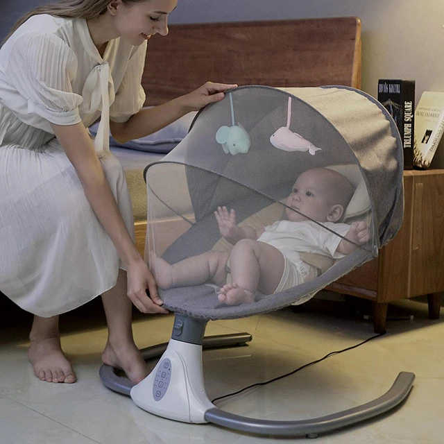 Cuna Bebe Mecedor Eléctrico 3 En 1 Música Silla Mecedora 1