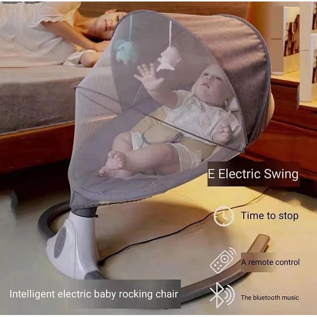 Cuna Bebe Mecedor Eléctrico 3 En 1 Música Silla Mecedora 2
