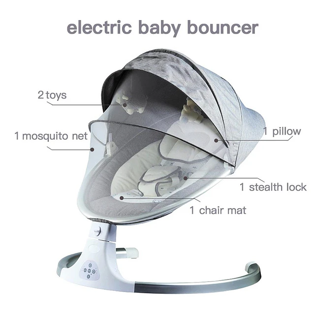 Cuna Bebe Mecedor Eléctrico 3 En 1 Música Silla Mecedora 5
