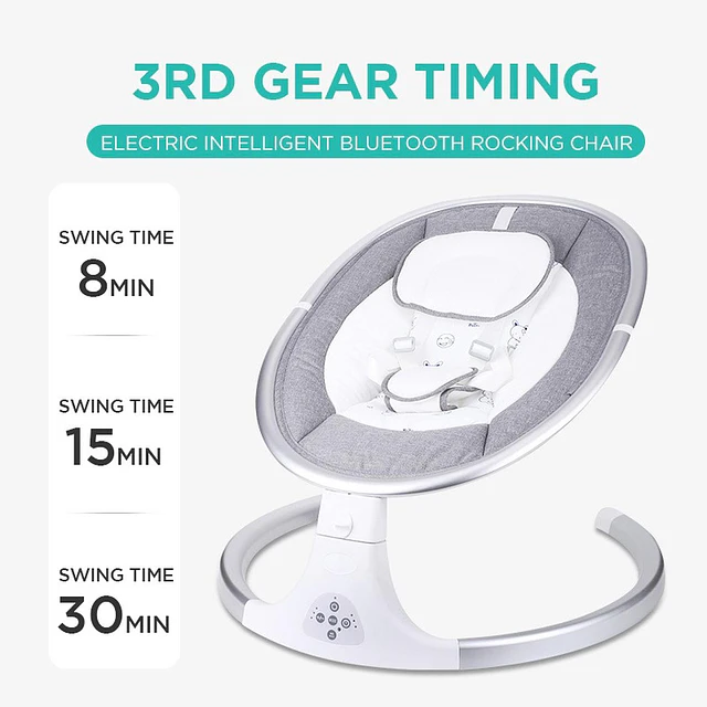 Cuna Bebe Mecedor Eléctrico 3 En 1 Música Silla Mecedora 6