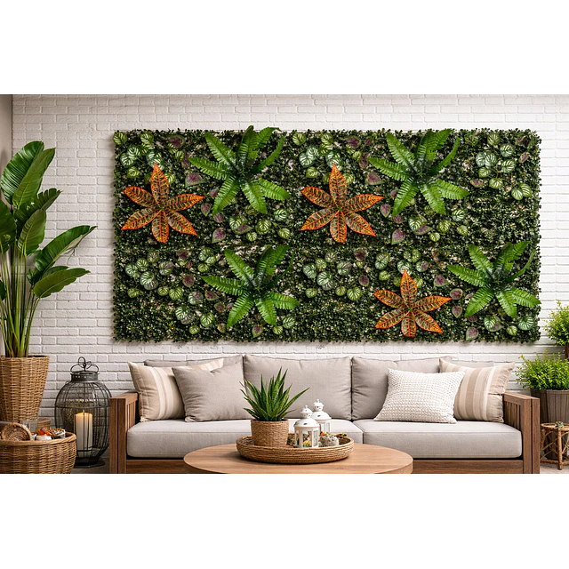 Jardín Muro Vertical Artificial C palmeta Plantas 60x40 cm 2