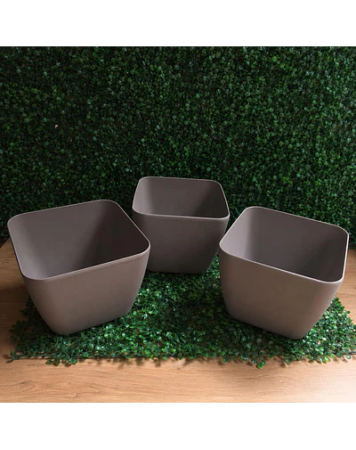 Jardinera Macetero Cuadrada Plastico 20cm Terraza Balcon
