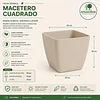 Jardinera Macetero Cuadrada Plastico 20cm Terraza Balcon 16