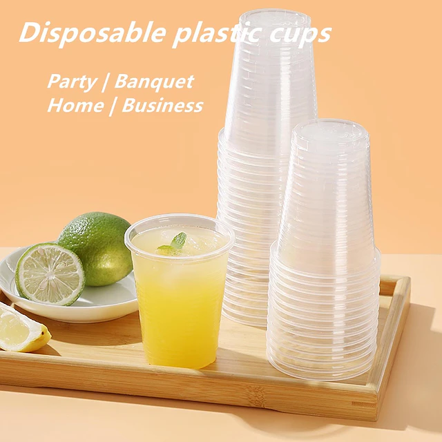 50 Uds Vaso Plástico Transparente Desechable S/tapa 300 Cc 8