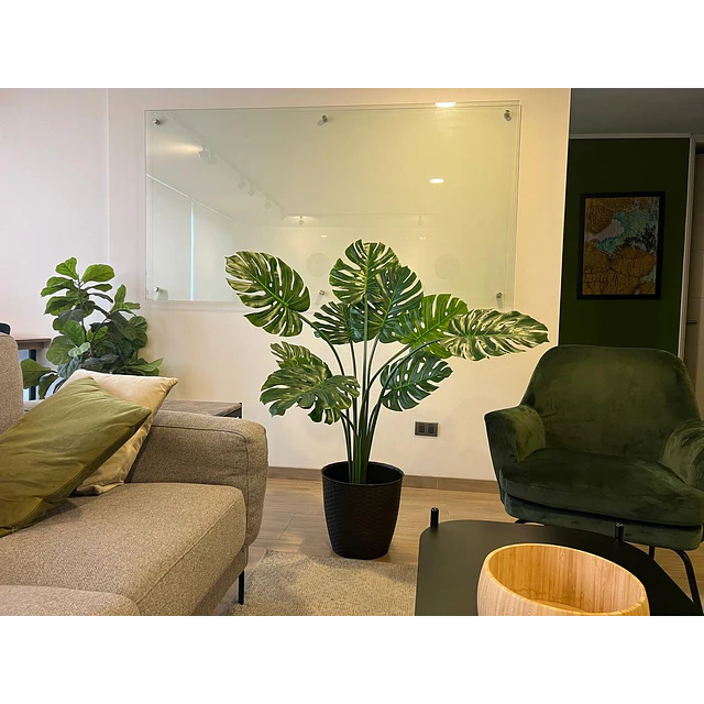 Planta Artificial Decorativa Arbol Grande Monstera 120cm 10h 2