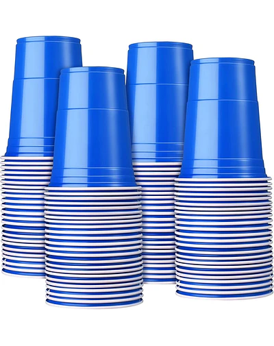 Vaso Plastico Azul Desechable Fiesta 450 ml x 50 uds