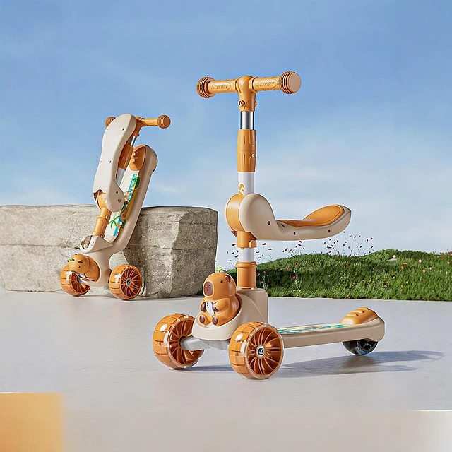Scooter 2 En 1 Con Asiento Luces Led 3 A 8 Años Rana H G Q 2