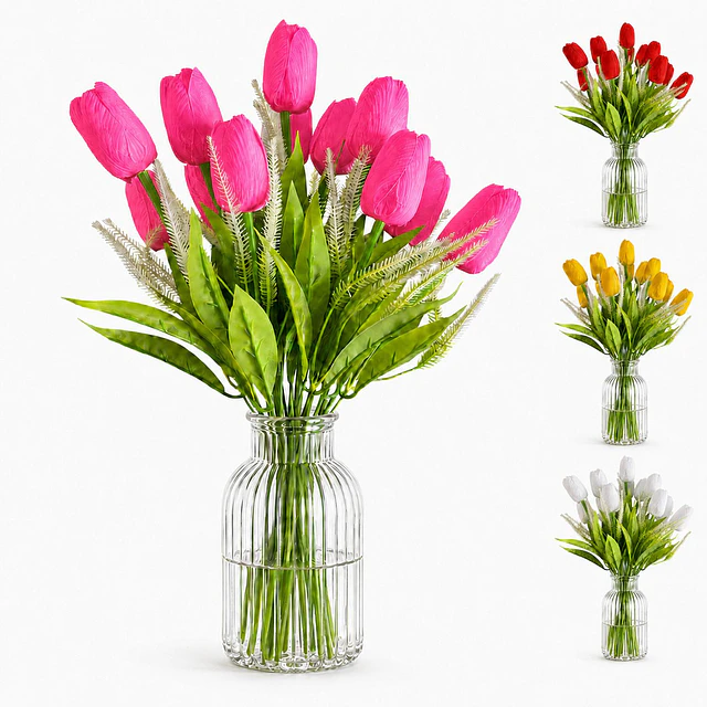 Ramo Tulipanes Artificiales 12 Uds Decoracion Hogar Tulipan 4