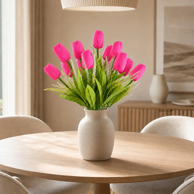 Ramo Tulipanes Artificiales 12 Uds Decoracion Hogar Tulipan 5