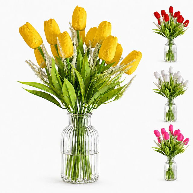 Ramo Tulipanes Artificiales 12 Uds Decoracion Hogar Tulipan 11
