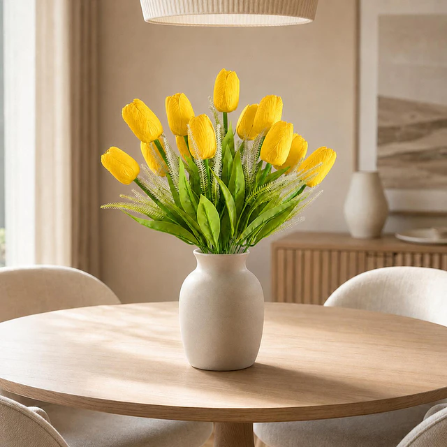 Ramo Tulipanes Artificiales 12 Uds Decoracion Hogar Tulipan 13