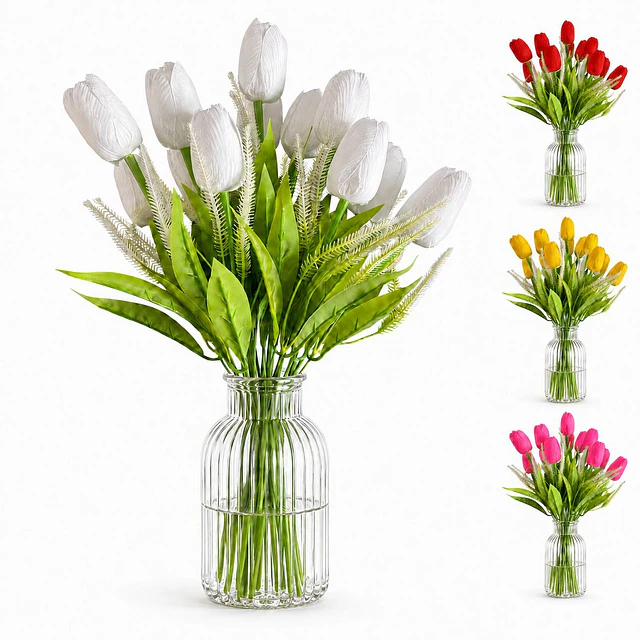 Ramo Tulipanes Artificiales 12 Uds Decoracion Hogar Tulipan 27