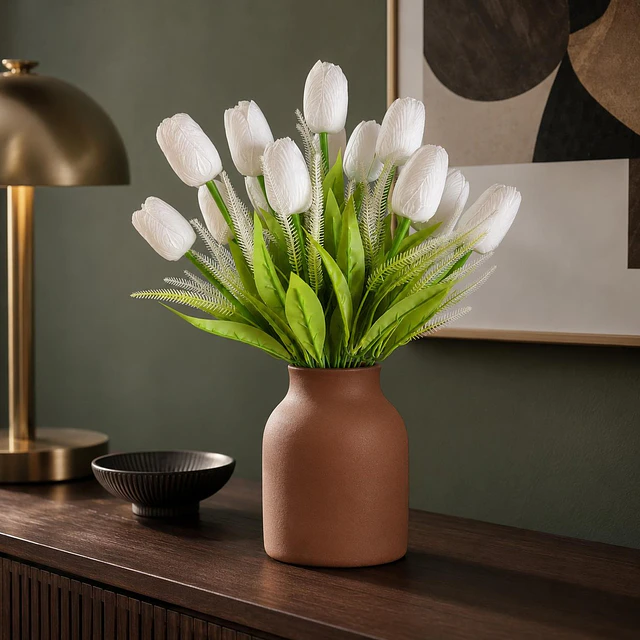 Ramo Tulipanes Artificiales 12 Uds Decoracion Hogar Tulipan 30