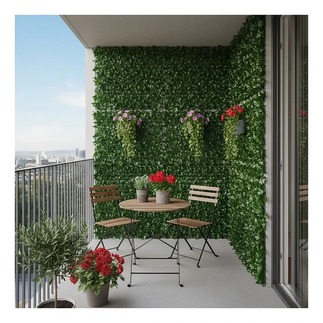 Malla de Hojas Cerca Tupidas Enredadera Decoración 3x1 m 2