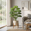 Planta Artificial Arbusto Decorativa Hojas Ralladas 80 Cm 1