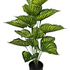 Planta Artificial Arbusto Decorativa Hojas Ralladas 80 Cm 9