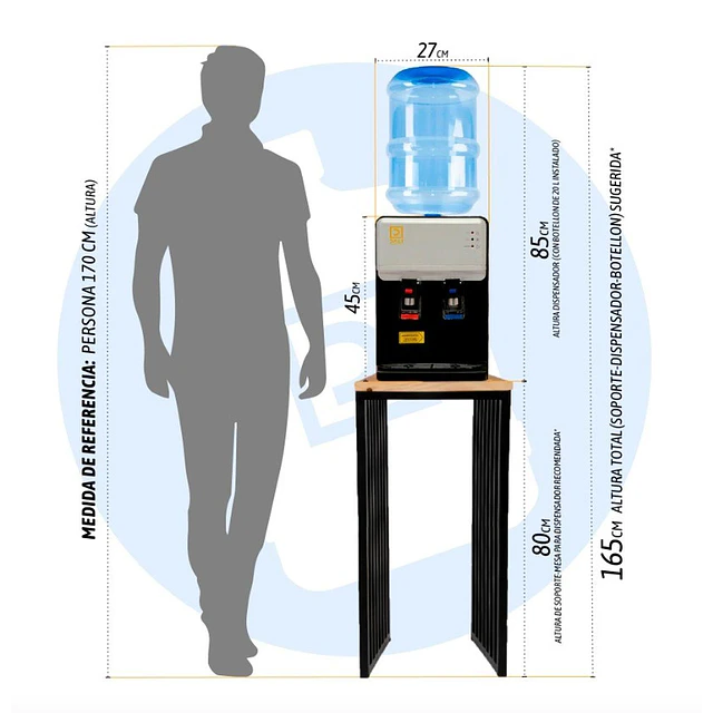 Dispensador De Agua Compresor Sobremesa Frio Caliente 2 Llav 2