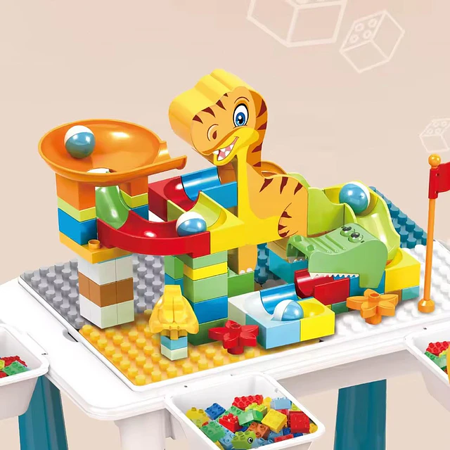 Mesa Didactica De Bloques Construcción c/silla 104 Pcs 6 en 1 Multicolor 7