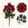 Ramo Rosas Rojas Artificiales 7 Unidades 44cm Terciopelo 4