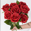 Ramo Rosas Rojas Artificiales 7 Unidades 44cm Terciopelo 5