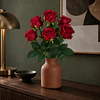 Ramo Rosas Rojas Artificiales 7 Unidades 44cm Terciopelo 7
