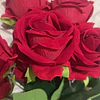 Ramo Rosas Rojas Artificiales 7 Unidades 44cm Terciopelo 10