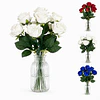 Ramo Rosas Rojas Artificiales 7 Unidades 44cm Terciopelo 14