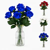 Ramo Rosas Rojas Artificiales 7 Unidades 44cm Terciopelo 23