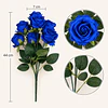 Ramo Rosas Rojas Artificiales 7 Unidades 44cm Terciopelo 27