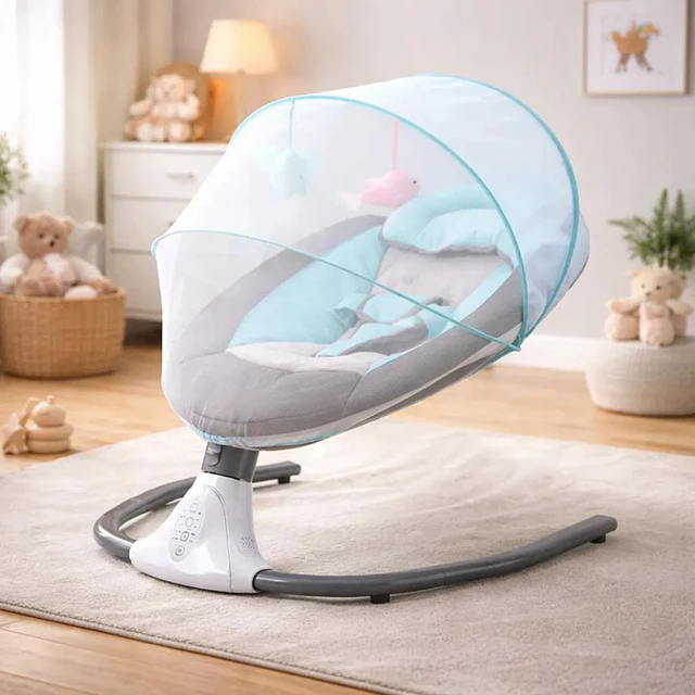 Cuna Bebe Mecedor Eléctrico 3 En 1 Música Silla Mecedora 14