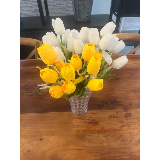Ramo Tulipanes Artificiales 12 Uds Decoracion Hogar Tulipan 16