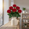 Ramo Rosas Rojas Artificiales 7 Unidades 44cm Terciopelo 1