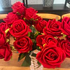Ramo Rosas Rojas Artificiales 7 Unidades 44cm Terciopelo 9