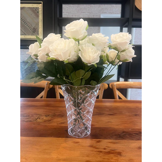 Ramo Rosas Rojas Artificiales 7 Unidades 44cm Terciopelo 19