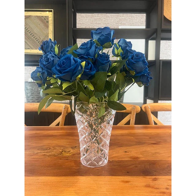 Ramo Rosas Rojas Artificiales 7 Unidades 44cm Terciopelo 28