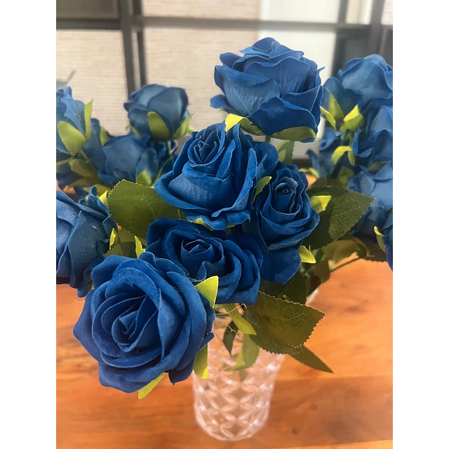 Ramo Rosas Rojas Artificiales 7 Unidades 44cm Terciopelo 29