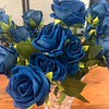 Ramo Rosas Rojas Artificiales 7 Unidades 44cm Terciopelo 29