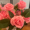 Ramo Rosas Rojas Artificiales 7 Unidades 44cm Terciopelo 31