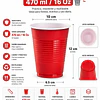 Vaso Plastico Rojo Desechable Fiesta 470 ml x 100 uds 2